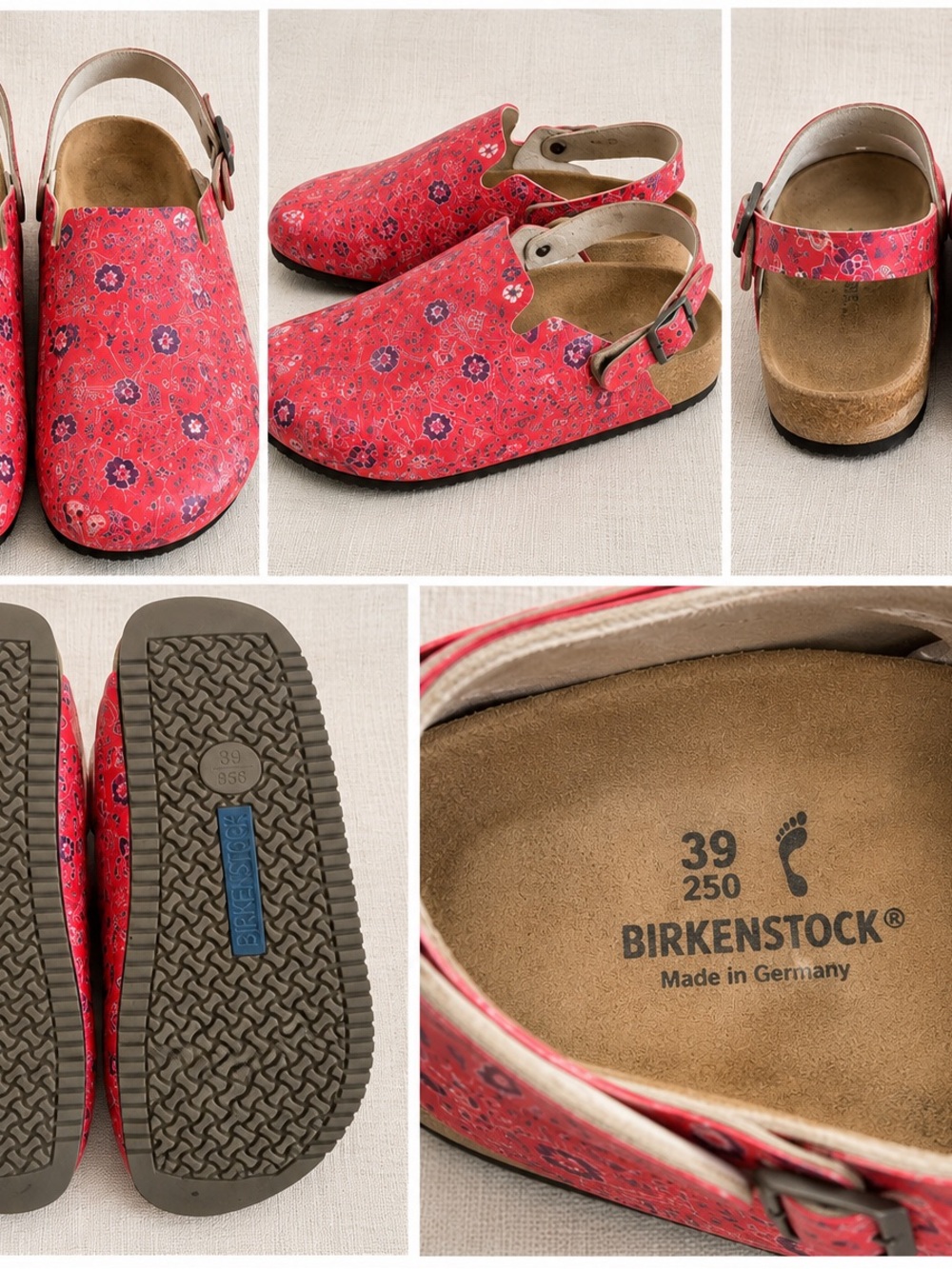 Birkenstock All-pro Red Floral Clogs